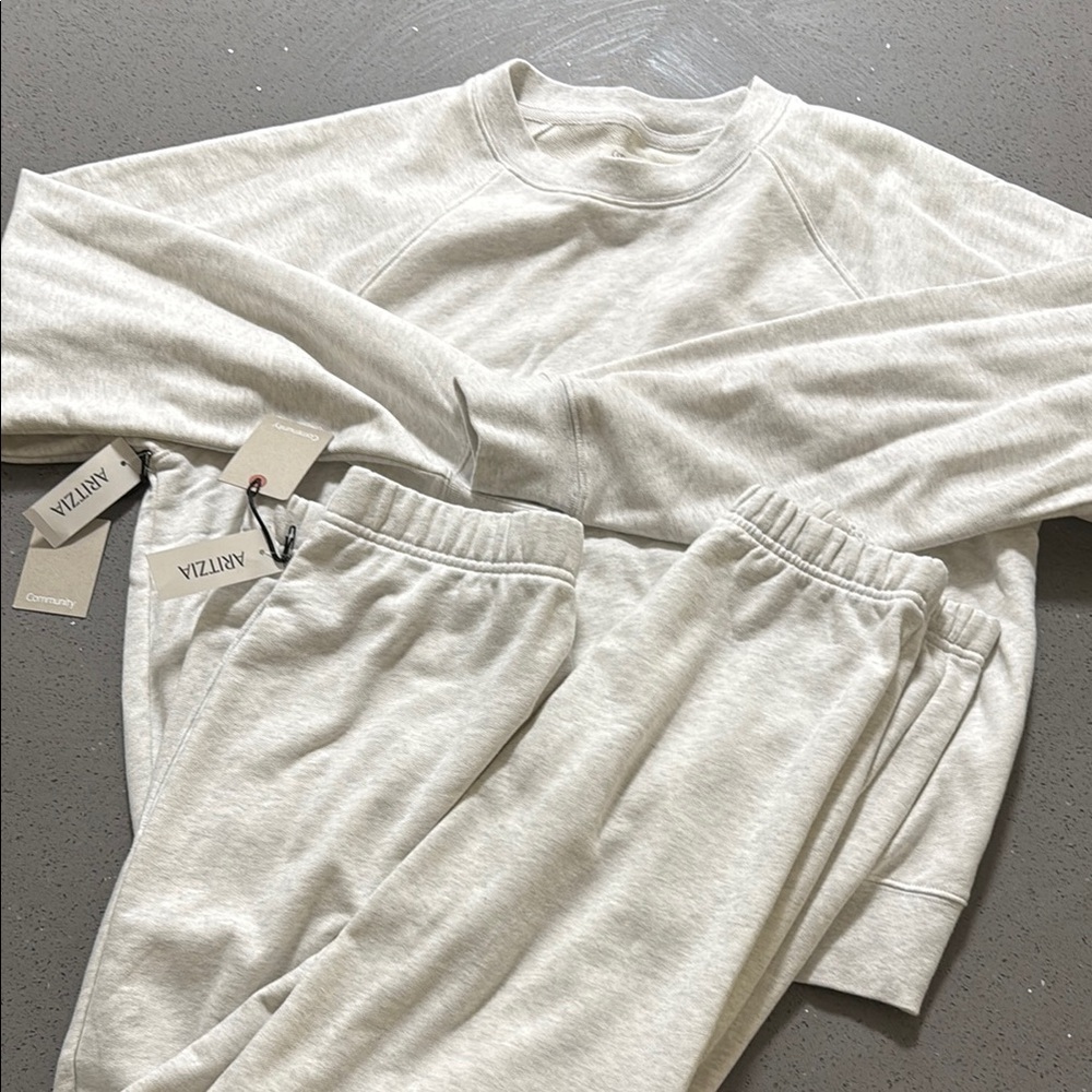 Aritzia Heather Gray Sweatshirt and Joggers Set